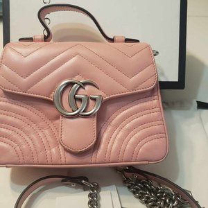 ❌SOLD❌Gucci Marmont Pink Top Handle Bag